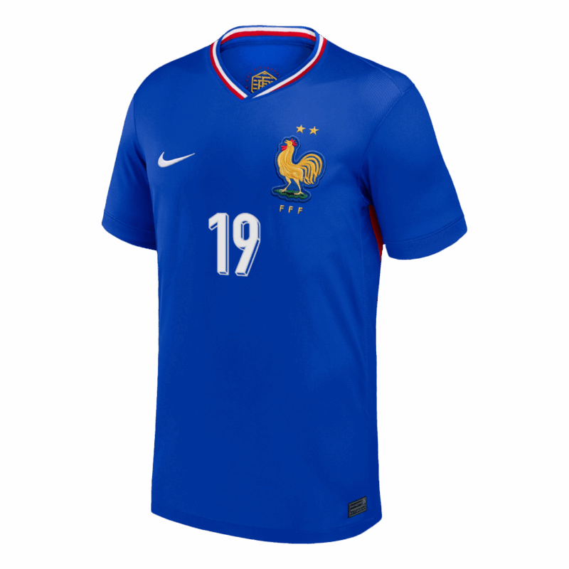 611823_2 KALULU #19 France Euro Home Soccer Jersey Blue