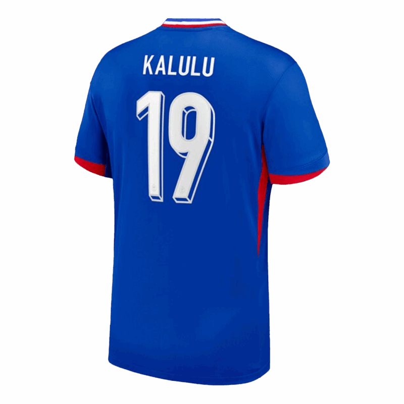 611823_3 KALULU #19 France Euro Home Soccer Jersey Blue