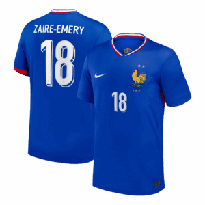 611845_1 ZAIRE-EMERY #18 France Euro Home Soccer Jersey Blue