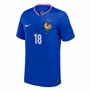 611845_2 ZAIRE-EMERY #18 France Euro Home Soccer Jersey Blue