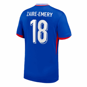 611845_3 ZAIRE-EMERY #18 France Euro Home Soccer Jersey Blue