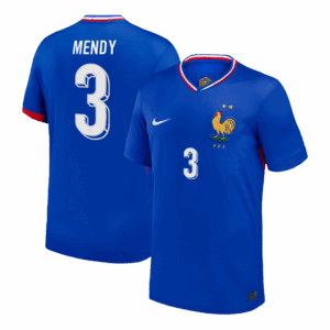 611911_1 MENDY #3 France Euro Home Soccer Jersey Blue