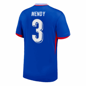 611911_3 MENDY #3 France Euro Home Soccer Jersey Blue