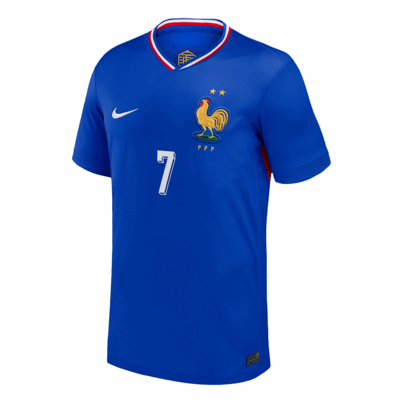 611977_2 GRIEZMANN #7 France Euro Home Soccer Jersey Blue