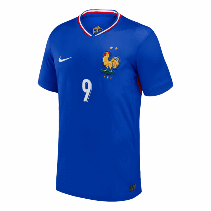 612043_2 GIROUD #9 France Euro Home Soccer Jersey Blue
