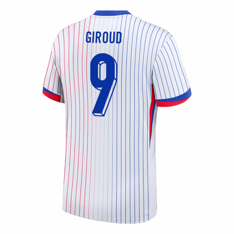 612363_3 GIROUD #9 France Euro Away Soccer Jersey White