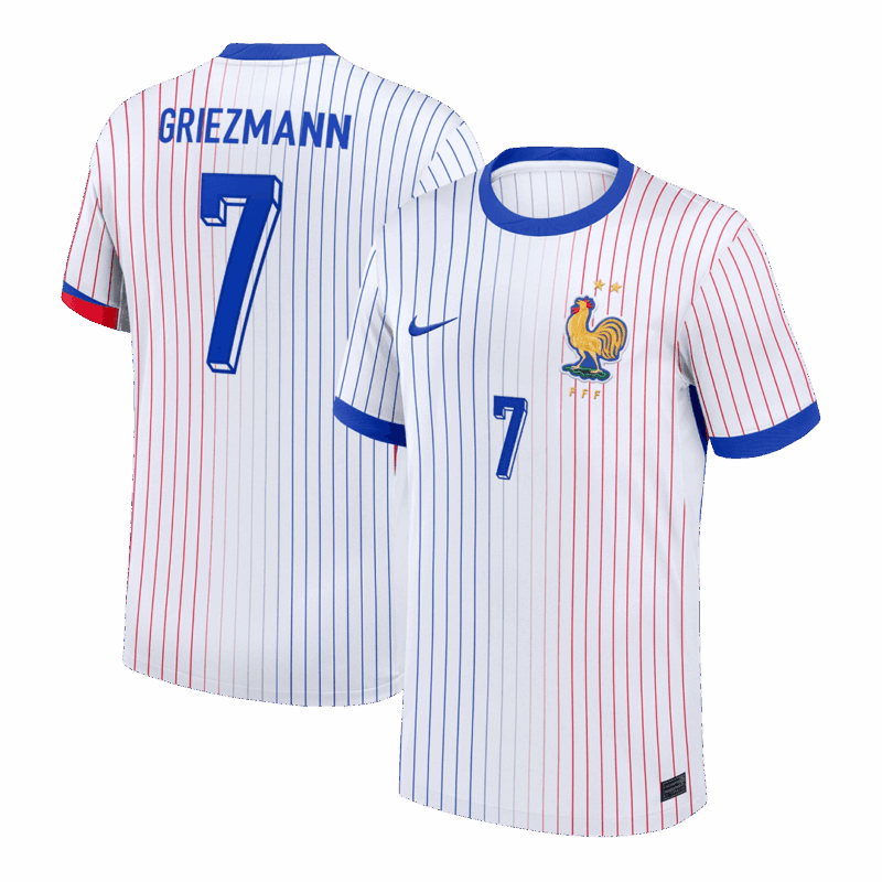 612407_1 GRIEZMANN #7 France Euro Away Soccer Jersey White