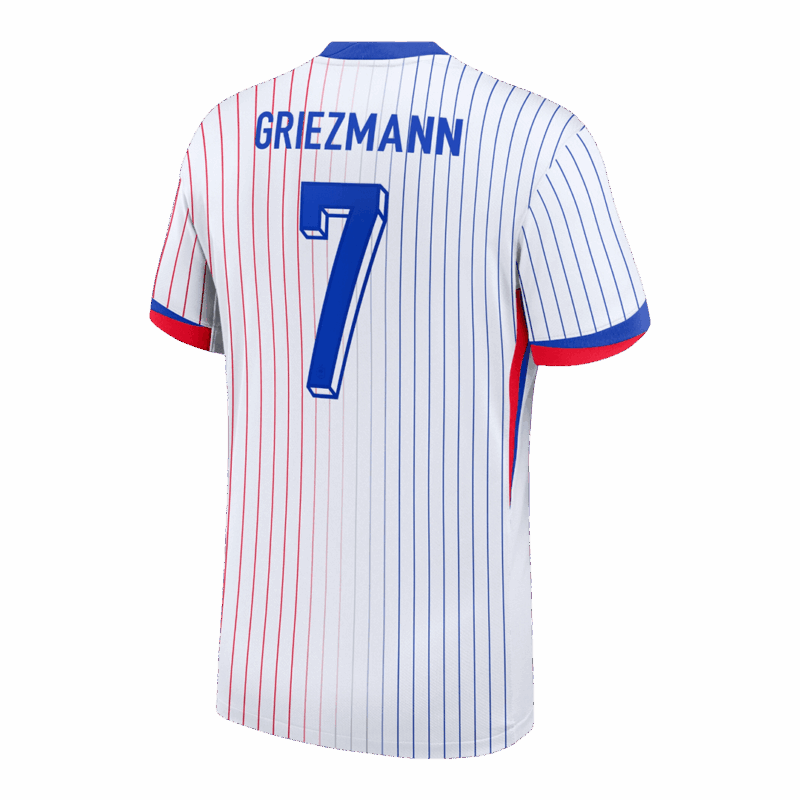 612407_3 GRIEZMANN #7 France Euro Away Soccer Jersey White