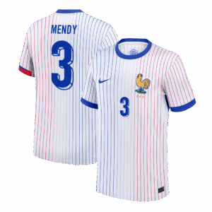 612495_1 MENDY #3 France Euro Away Soccer Jersey White