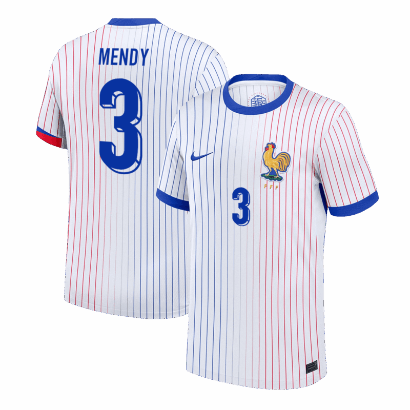 612495_1 MENDY #3 France Euro Away Soccer Jersey White