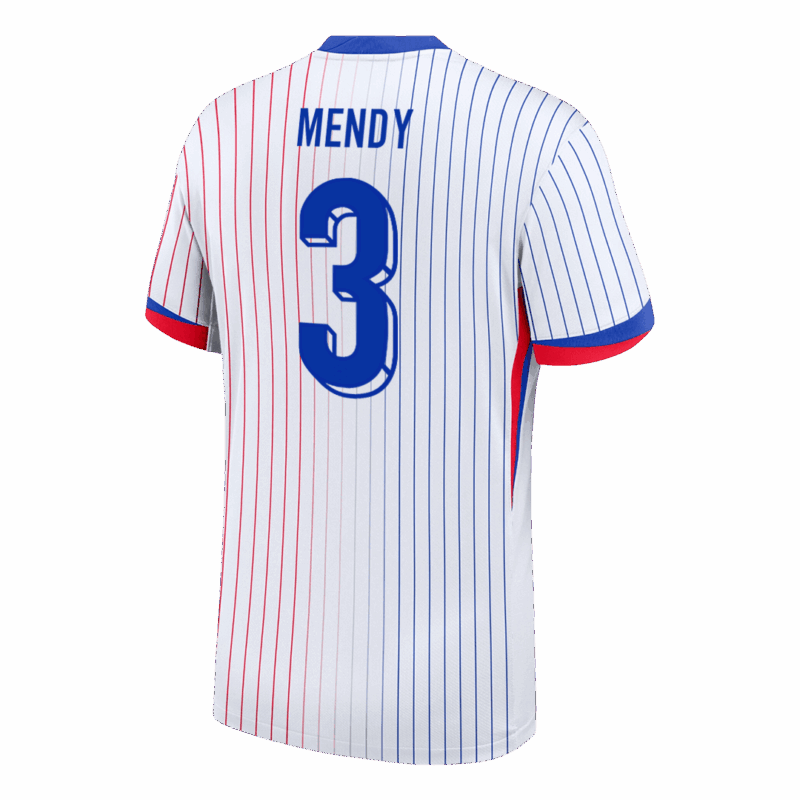 612495_3 MENDY #3 France Euro Away Soccer Jersey White
