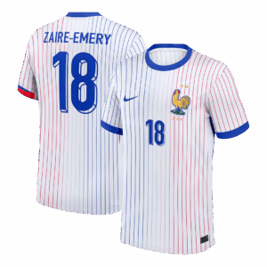 612759_1 ZAIRE-EMERY #18 France Euro Away Soccer Jersey White