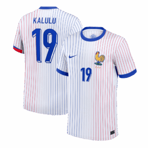 612825_1 KALULU #19 France Euro Away Soccer Jersey White