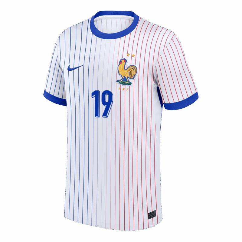 612825_2 KALULU #19 France Euro Away Soccer Jersey White