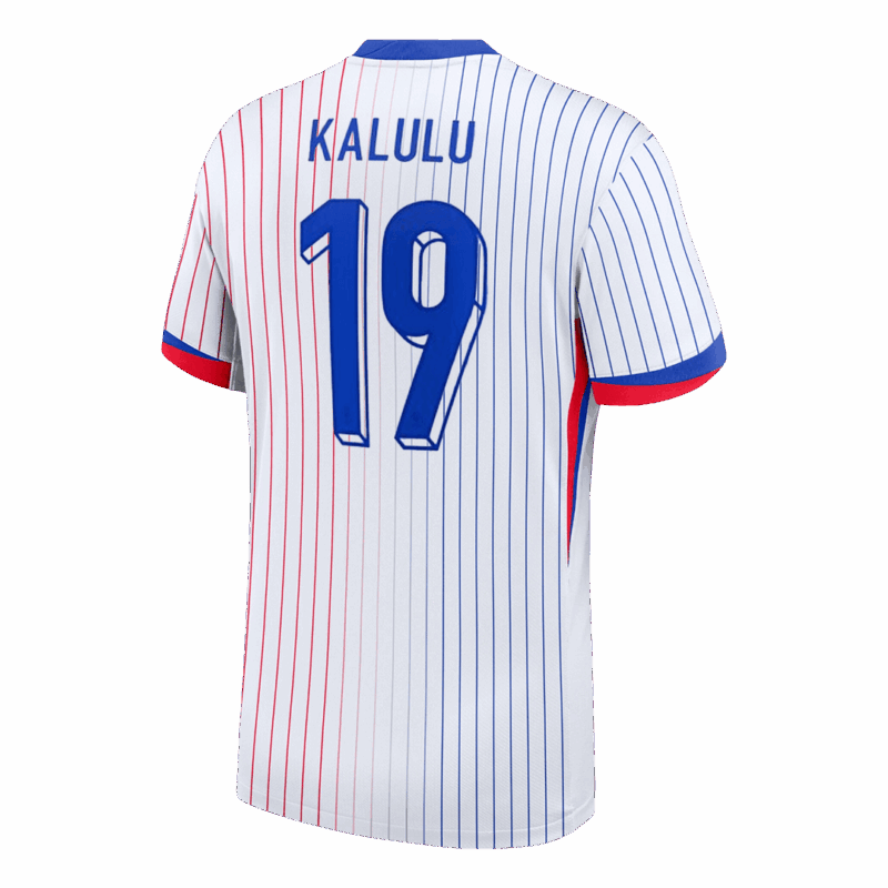 612825_3 KALULU #19 France Euro Away Soccer Jersey White