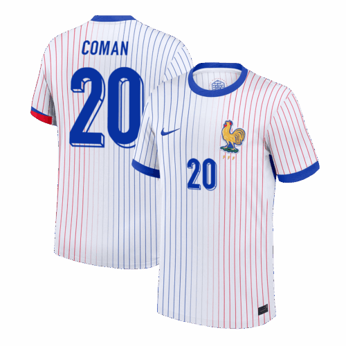612847_1 COMAN #20 France Euro Away Soccer Jersey 2024 White