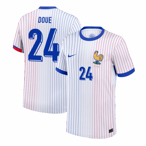 612891_1 DOUE #24 France Euro Away Soccer Jersey 2024 White