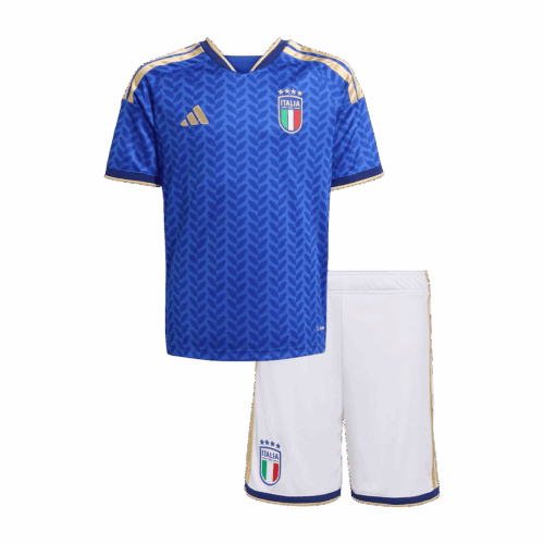 619704_1 Kid's Italy Home Soccer Jersey Kit(Jersey+Shorts) 25/26 Blue