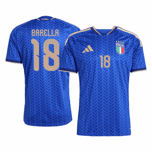 621433_1 BARELLA #18 Italy Home Soccer Jersey World Cup 2026 Blue