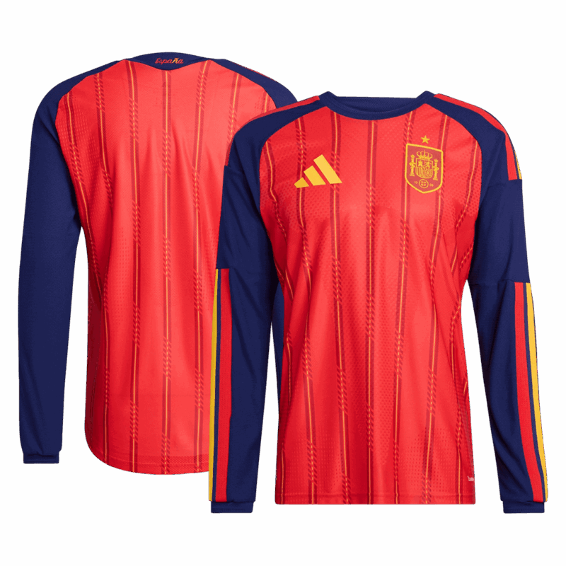 627464_3 Spain Long Sleeve Home Soccer Jersey 2026